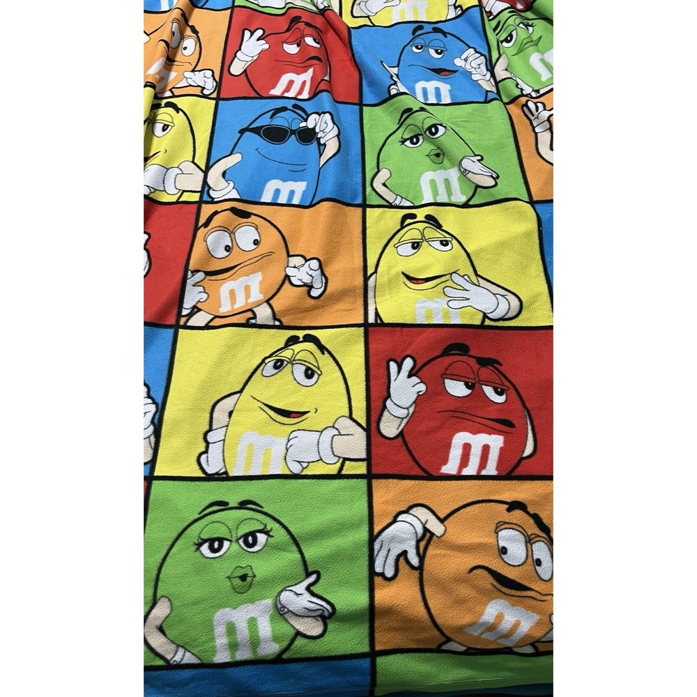2008 M&M's Avon Micro Fleece Throw Blanket Approx. 47" x‎ 63"